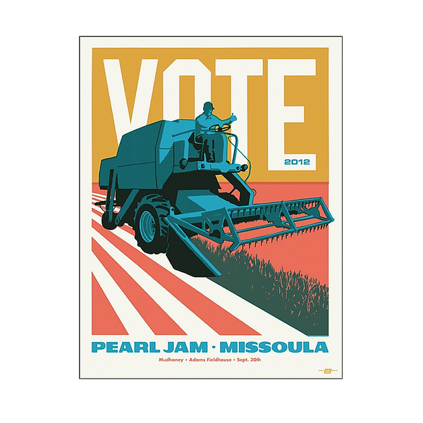 Pearl Jam 2012 Missoula Poster  Ames Bros