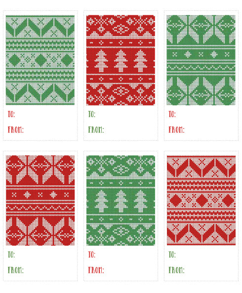 Ugly Christmas Sweater gift tags