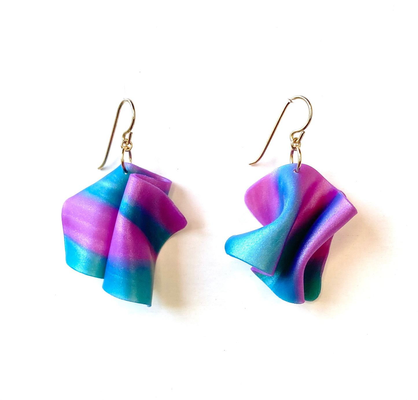 Mini Shimmery Draped Clay Earrings