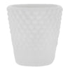 White hobnail milk glass votive