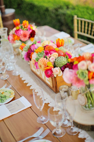 Bright and Colorful wedding centerpiece