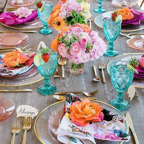 Colorful wedding table decor