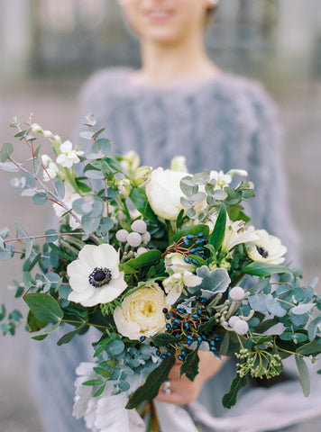 Eucalyptus and White wedding bouquet