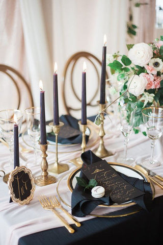 Black Gold and Ivory wedding centerpiece