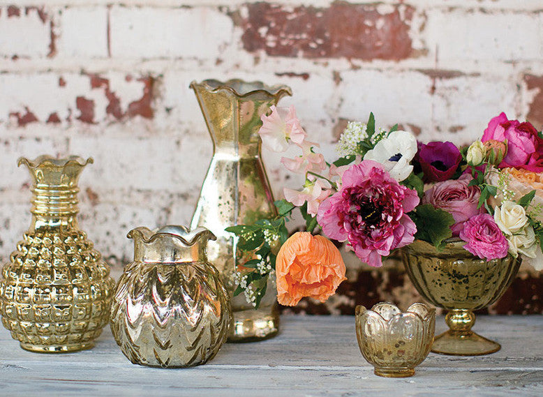 Medium Sized Textured Mercury Glass Decorative Vase – StylWed