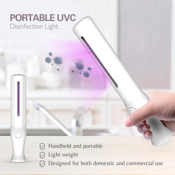 Travel UV Wand,UV-C Mobile Room Steriliser Mobile Portable Sanitizer Disinfect Light,Sterilizer Sanitizer Wand
