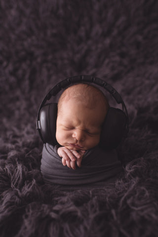 baby photo with headphones