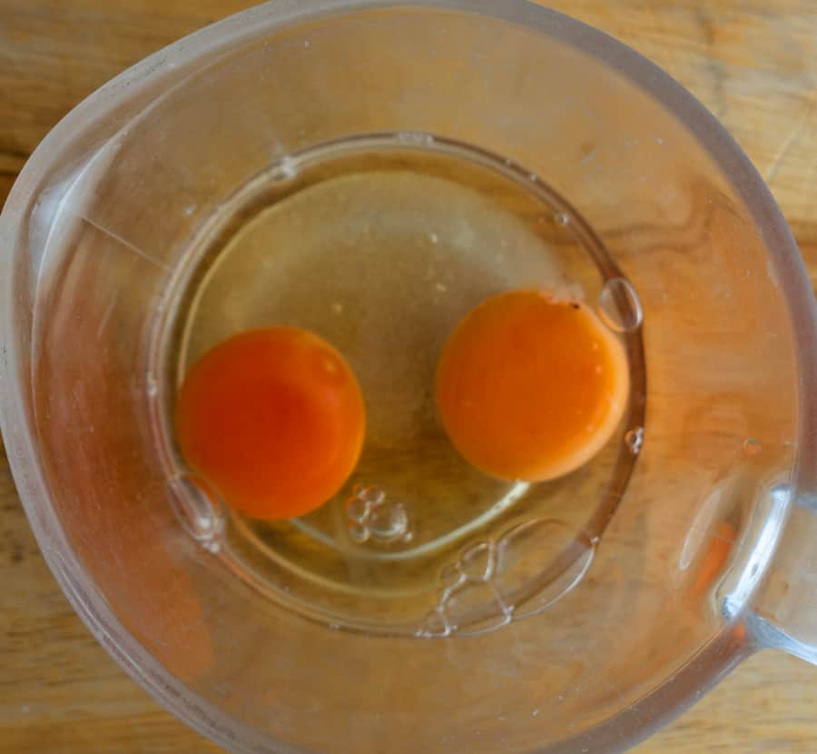 2 eggs in mixing jug