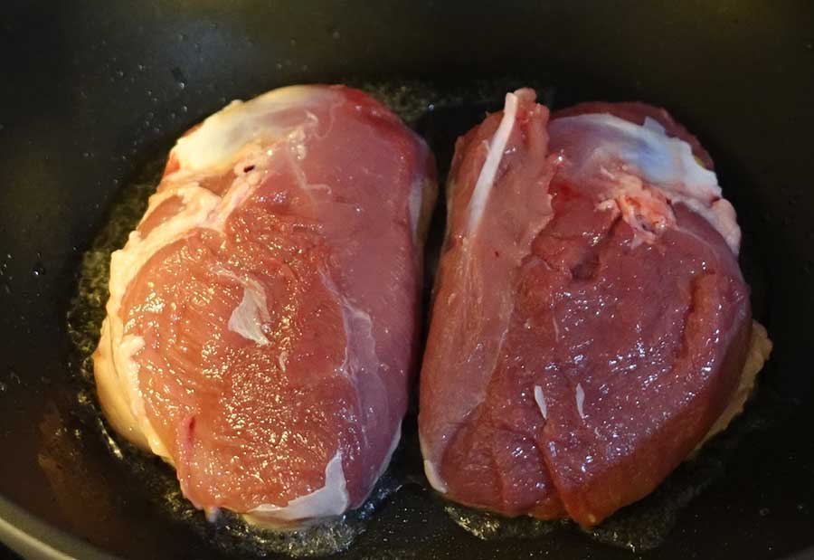 Cook duck breast skin side down