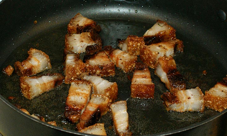 Crispy Pork Belly in Red Curry Paste brown pork sides