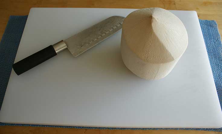 Coconut knife and chopping board