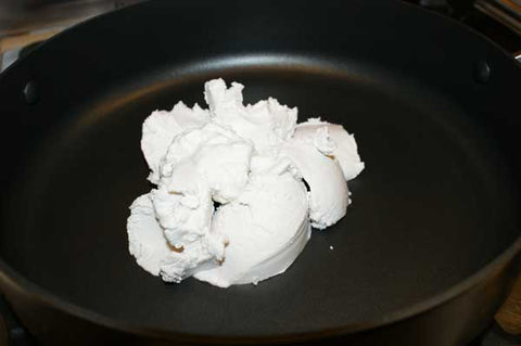 Coconut milk in pan