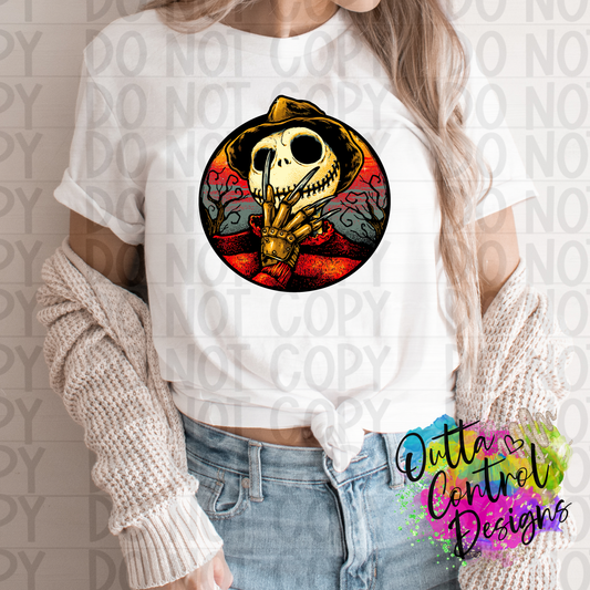 Skeleton Nightmare Guy Sublimation and DTF Transfer