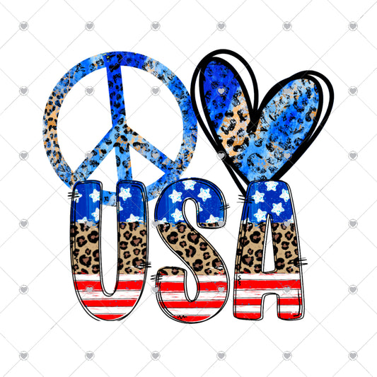 Peace Love USA Ready To Press Sublimation and DTF Transfer