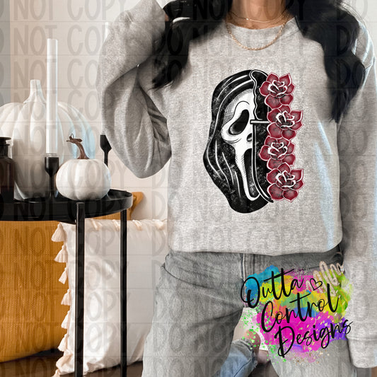 Ghost Face Floral Ready To Press Sublimation and DTF Transfer