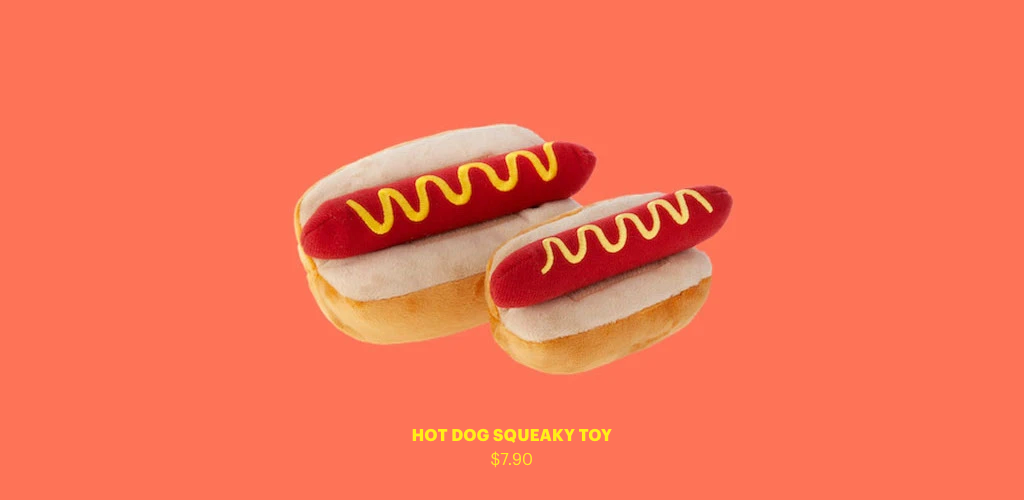 Hot dog squeaky toy