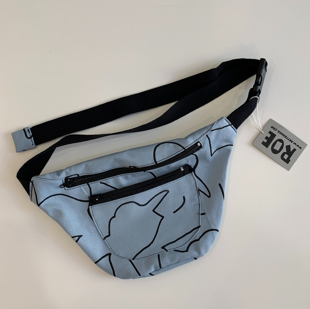 Waist Bag - Blue and Black Pattern