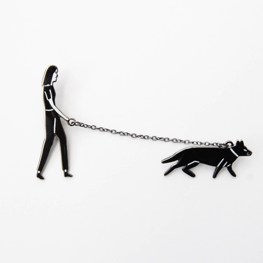 Dog Walker Enamel Pin