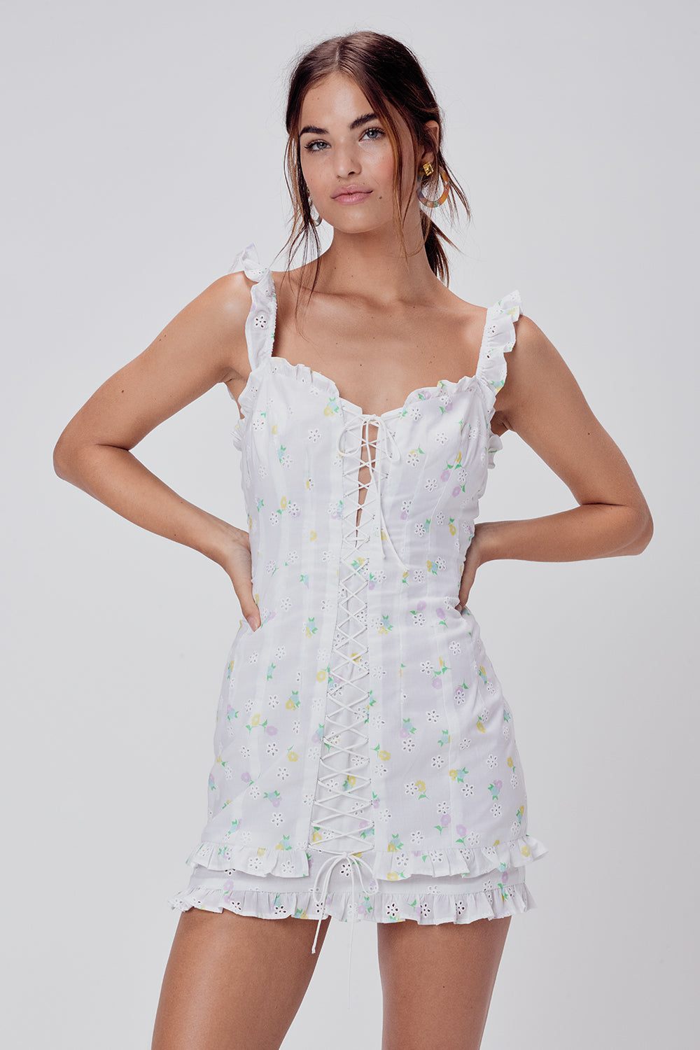 for love and lemons white flower dress