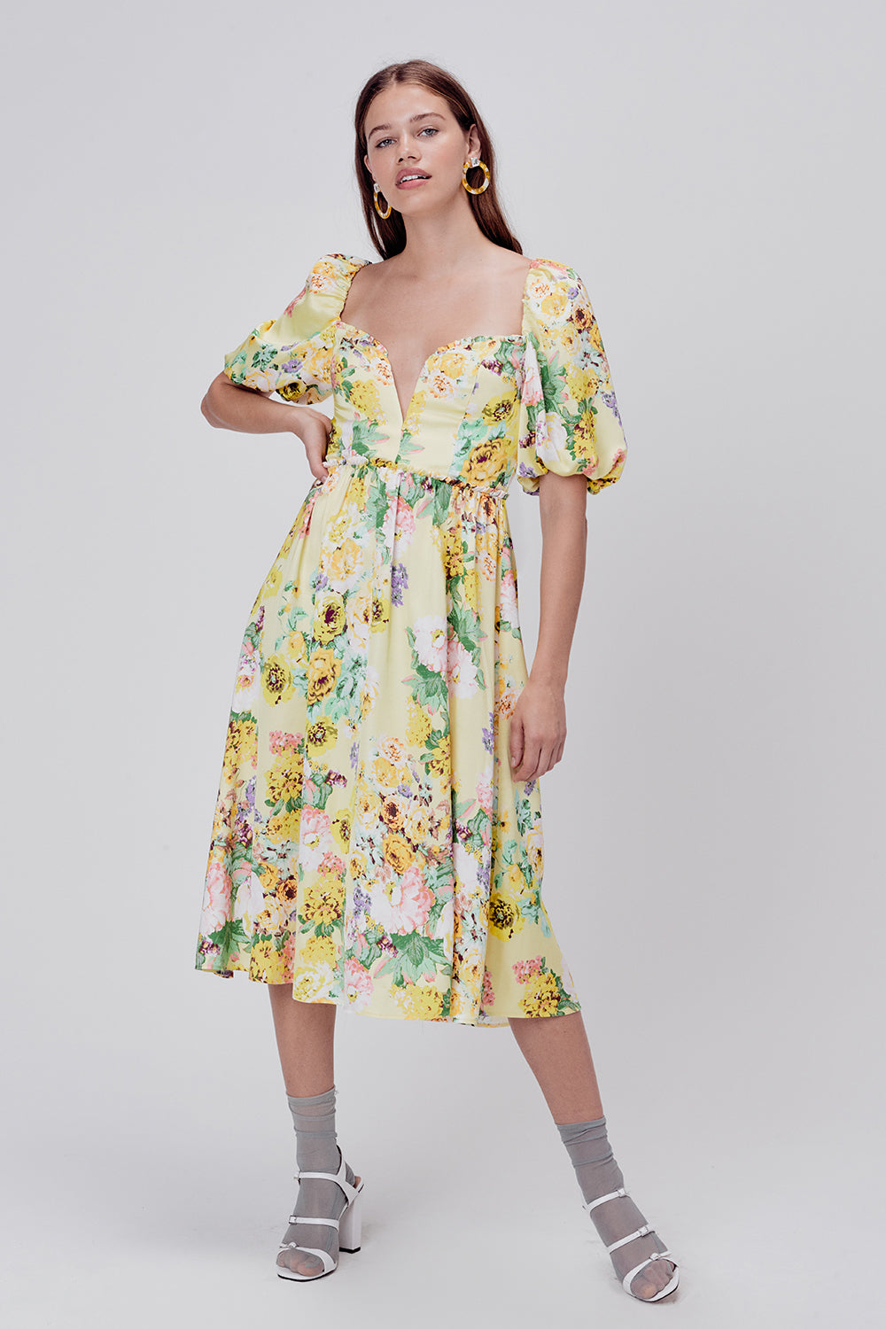 lemon floral dress