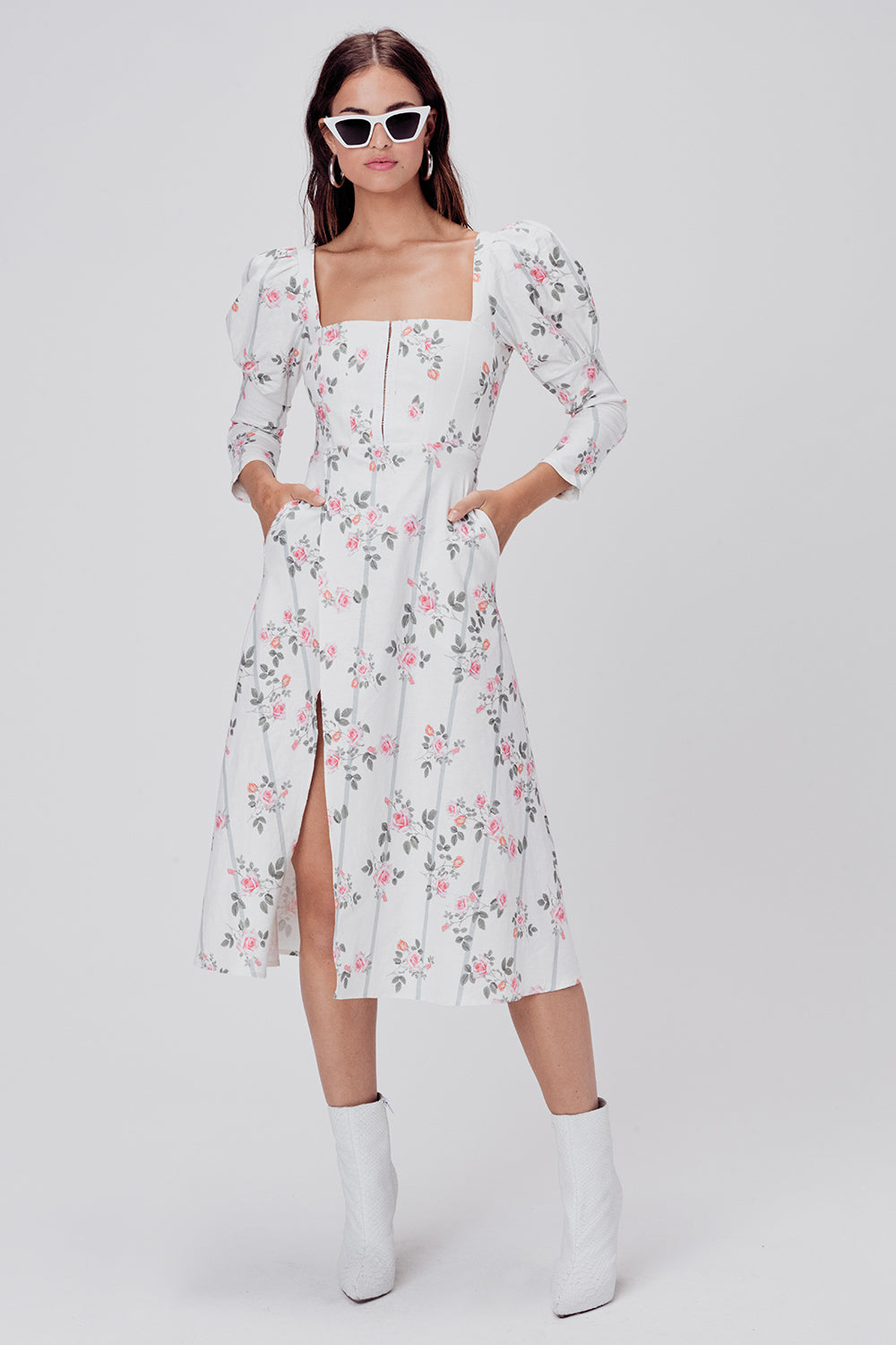 midi rose dress