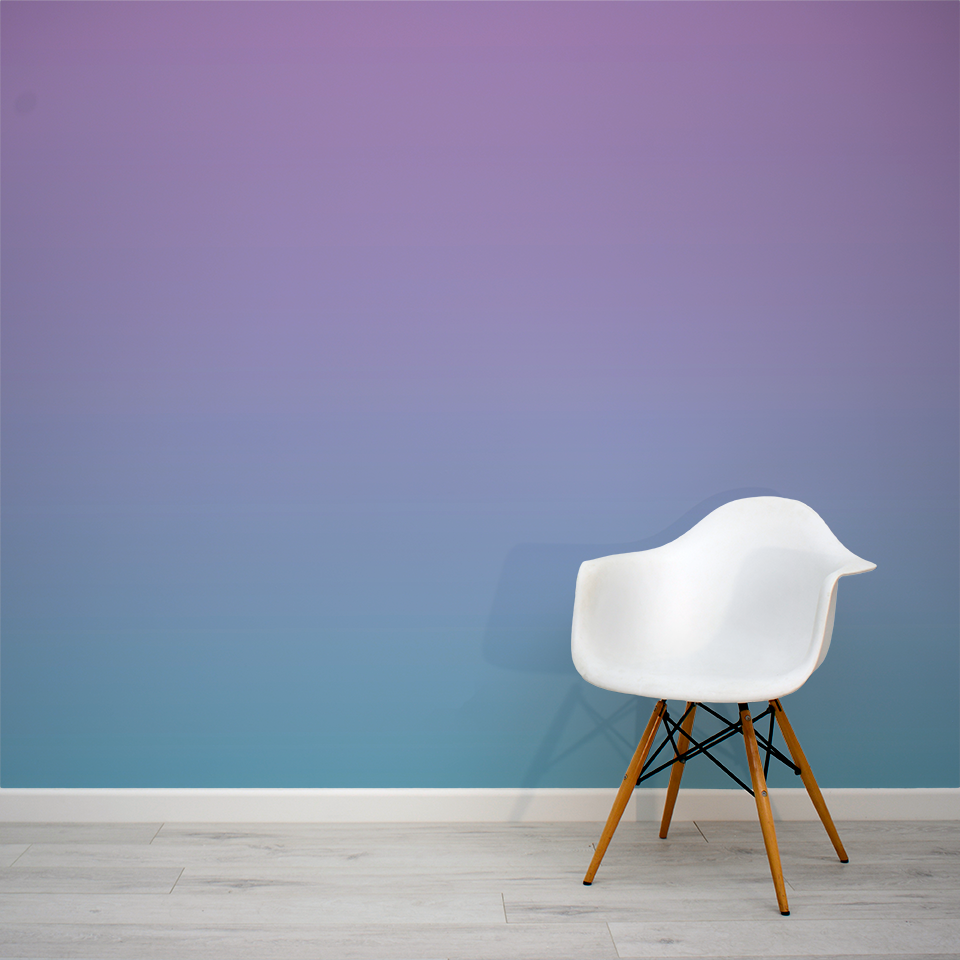Mermaid Purple and Blue Ombre Wall Mural 