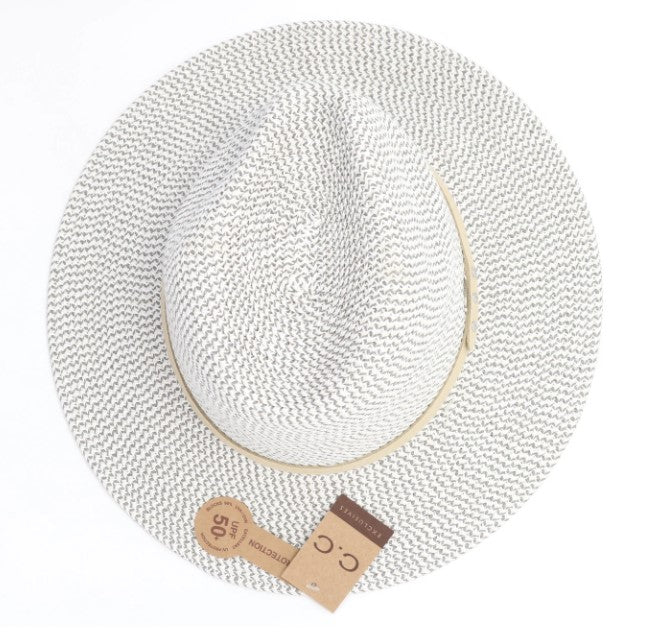 mengsel Verscherpen Archeologie Two-Tone Panama Hat with Suede Band in Grey Heather – seasofsilver.com