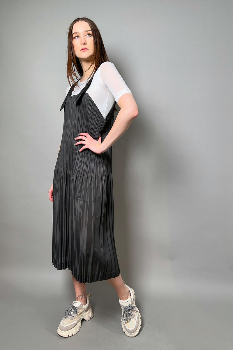 Pleats Please Issey Miyake Thicker Bottoms 2 Jumpsuit in Charcoal