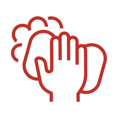 hand washing icon in red