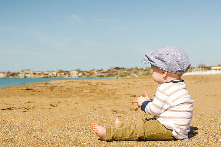 Keep them cool and comfortable - baby on the beach