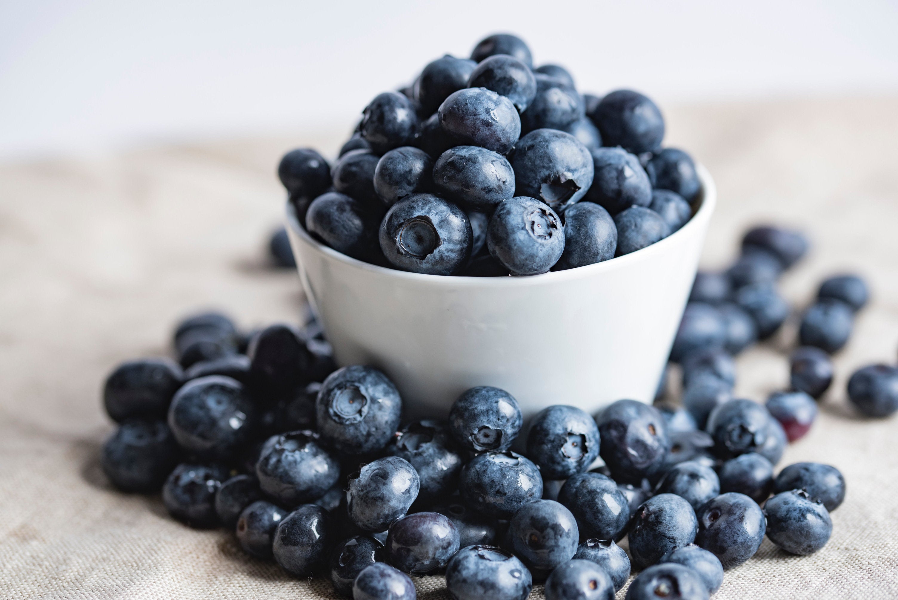 Image of blueberries in a white ramekin