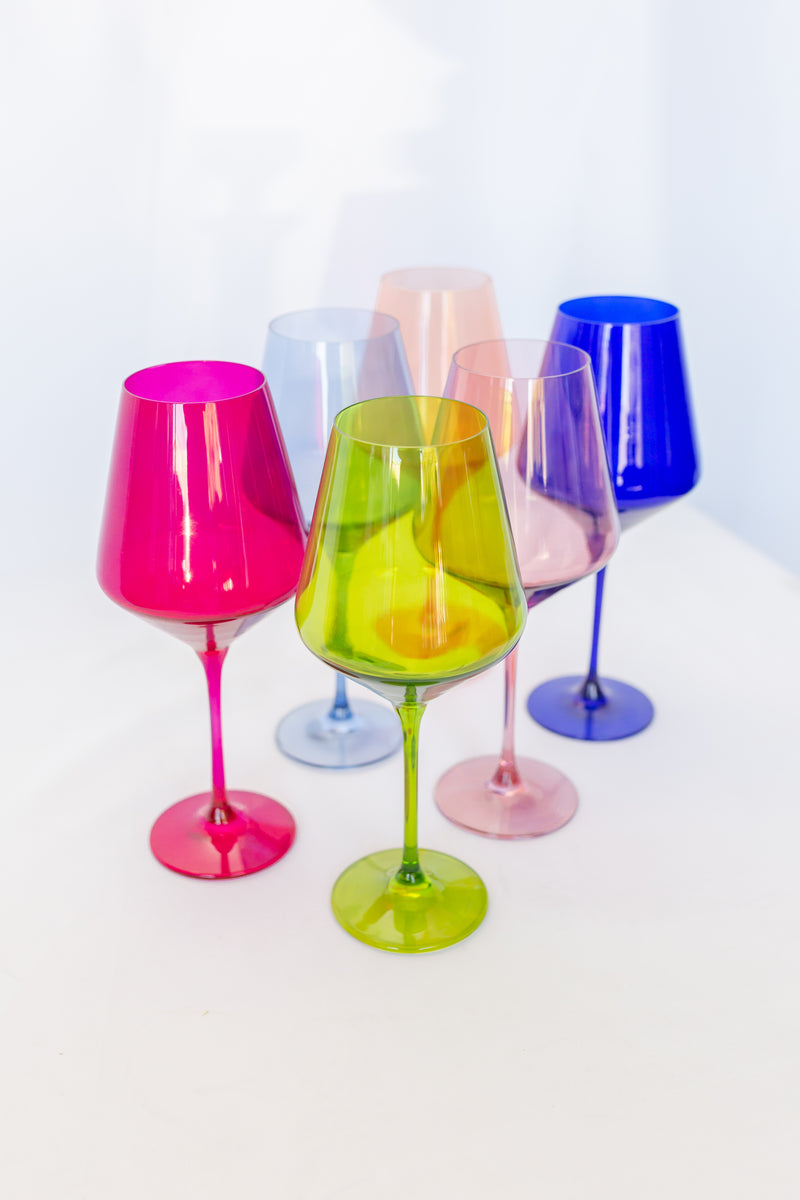 Estelle Colored Wine Stemware - Set of 6 {Mixed Set}