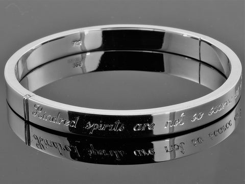 Personalised sterling silver 7mm square edge bangle