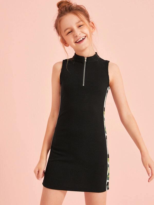 girls black knit dress