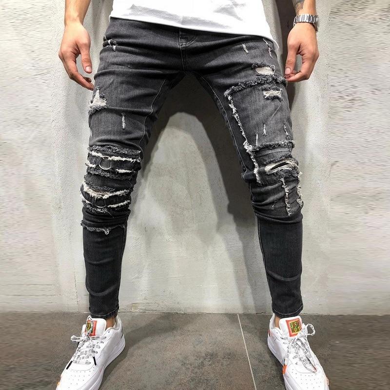 mens ripped biker jeans