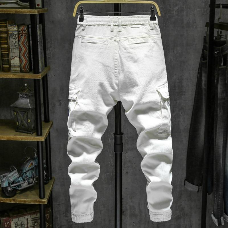 white jean joggers mens