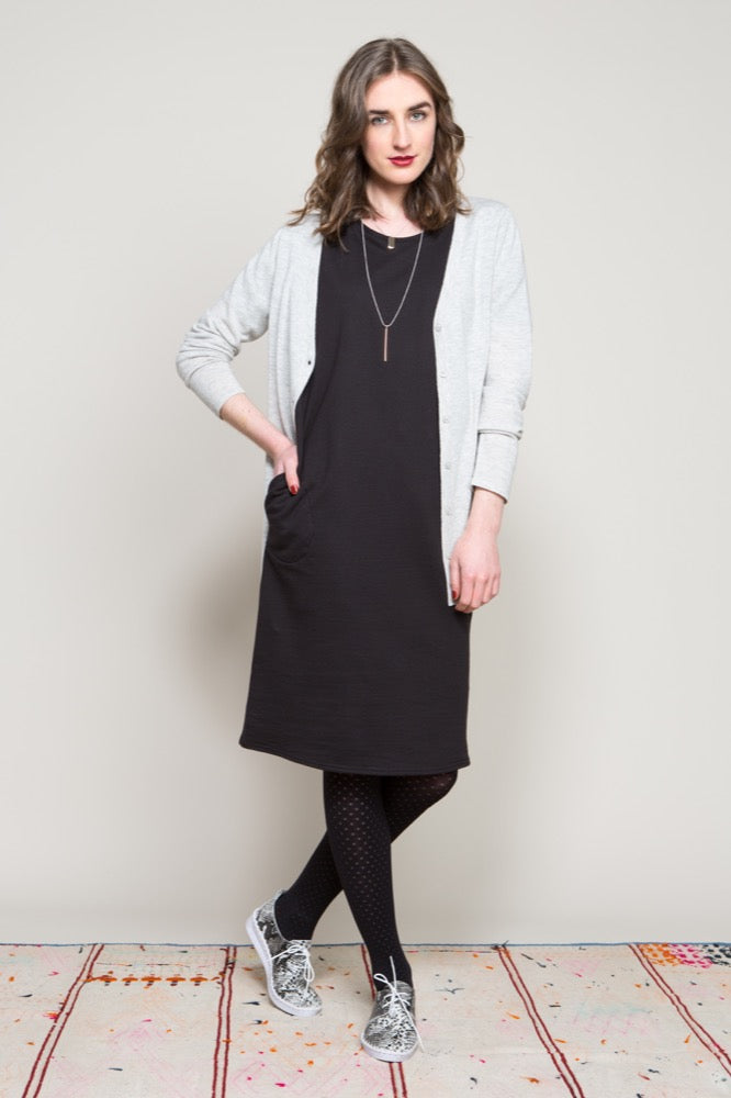 Vee neck cardi / Slouch tee dress