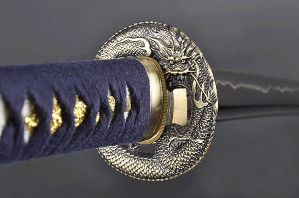 Details about   Hand Forged Full Tang Blue Blade Dragon Tsuba Real White Katana Samurai Swords 