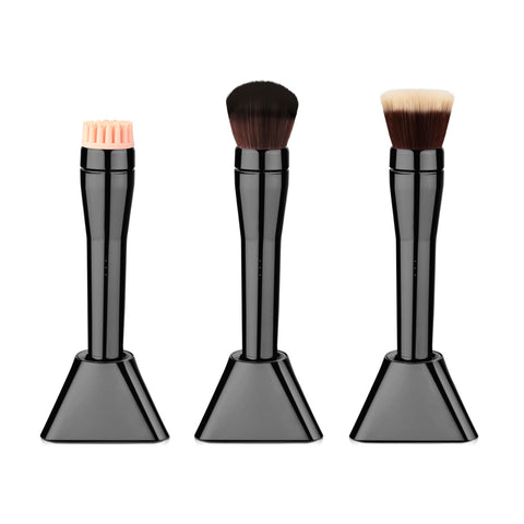 3pcs Replaceable Brush Head compatible with foundation, blush and makeup remover.