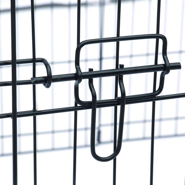 48" Tall 8-Panel Metal Wire Fence - Black