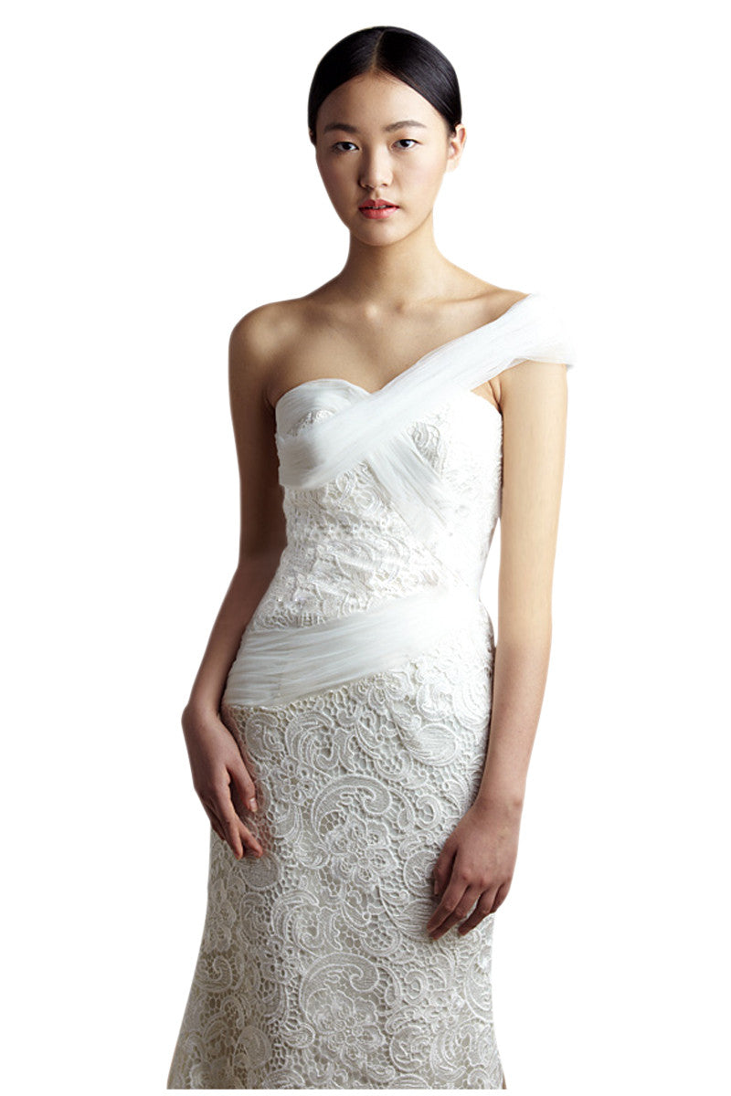 Ivory Lace Long Wedding Dress 63230 Elliot Claire London 