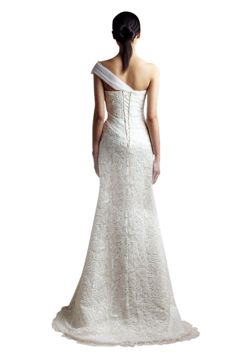 Ivory Lace Long Wedding Dress 63230 Elliot Claire London 