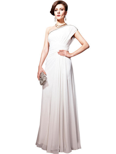 Asymmetrical White Wedding Dress With Silver Lining 56861 Elliot Claire London 