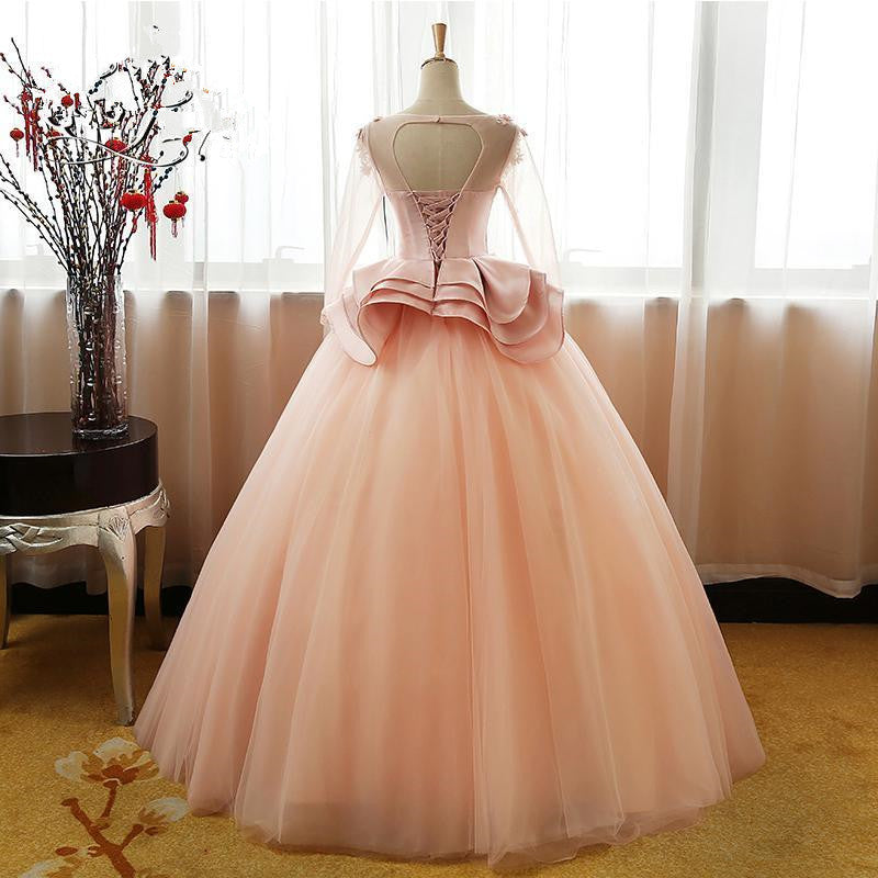 pink puffy quinceanera dresses