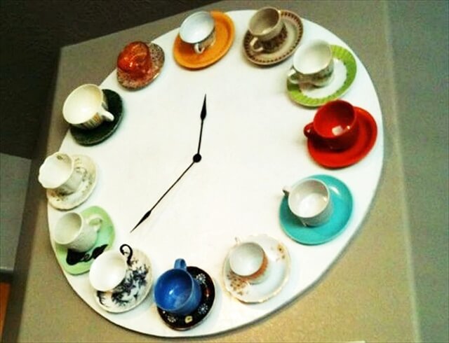 horloge tasses à thé