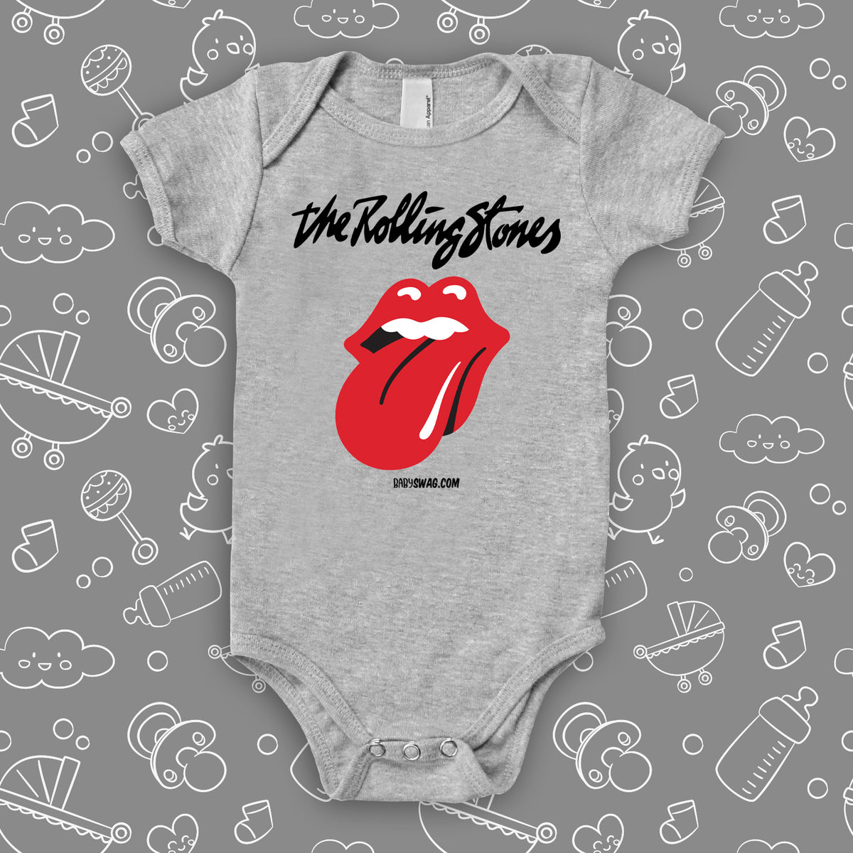 The Rolling Stones Rock Band Logo Baby Baby Bodysuit 