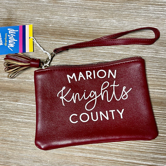 MC Knights Wristlet in Vegan Leather - Maroon