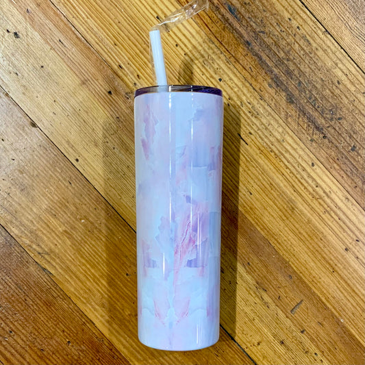 20 oz Skinny Geode Rain Tumbler with Lid and Straw