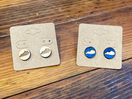 Kentucky Wood Stud Earrings