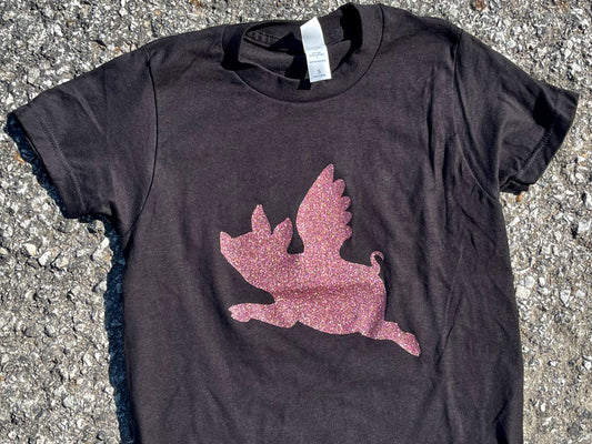 Youth Flying Pig Sparkle Tee